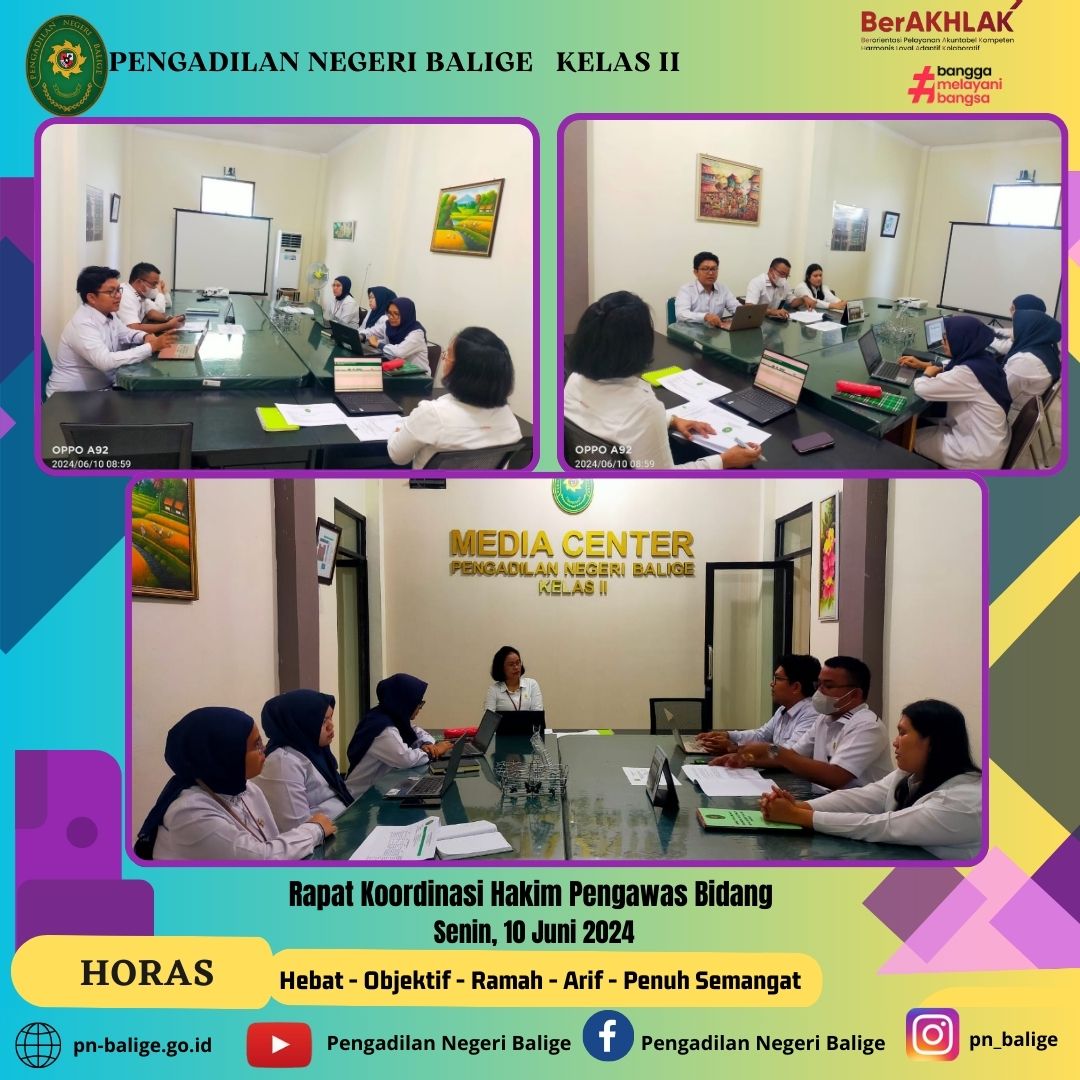 Rapat Koordinasi Hakim Pengawas Bidang Pengadilan Negeri Balige